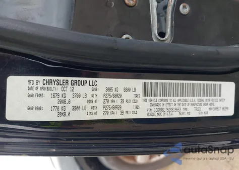 2013 Ram 1500 Lone Star from USA, damaged, VIN 1C6RR6LT5DS519553